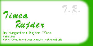 timea rujder business card